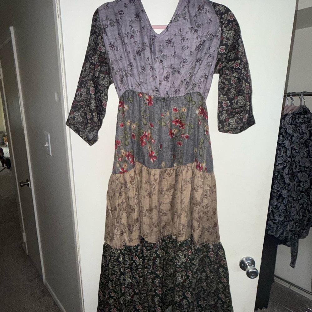 Sacred Threads Multicolor Floral Midi Dress